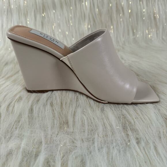 NEW Steven New York Womens Jorry Wedge Slide Sandal Square Toe Vegan Leather 6.5 - Picture 3 of 10